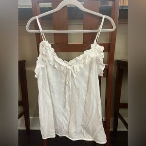 White top with ruffles